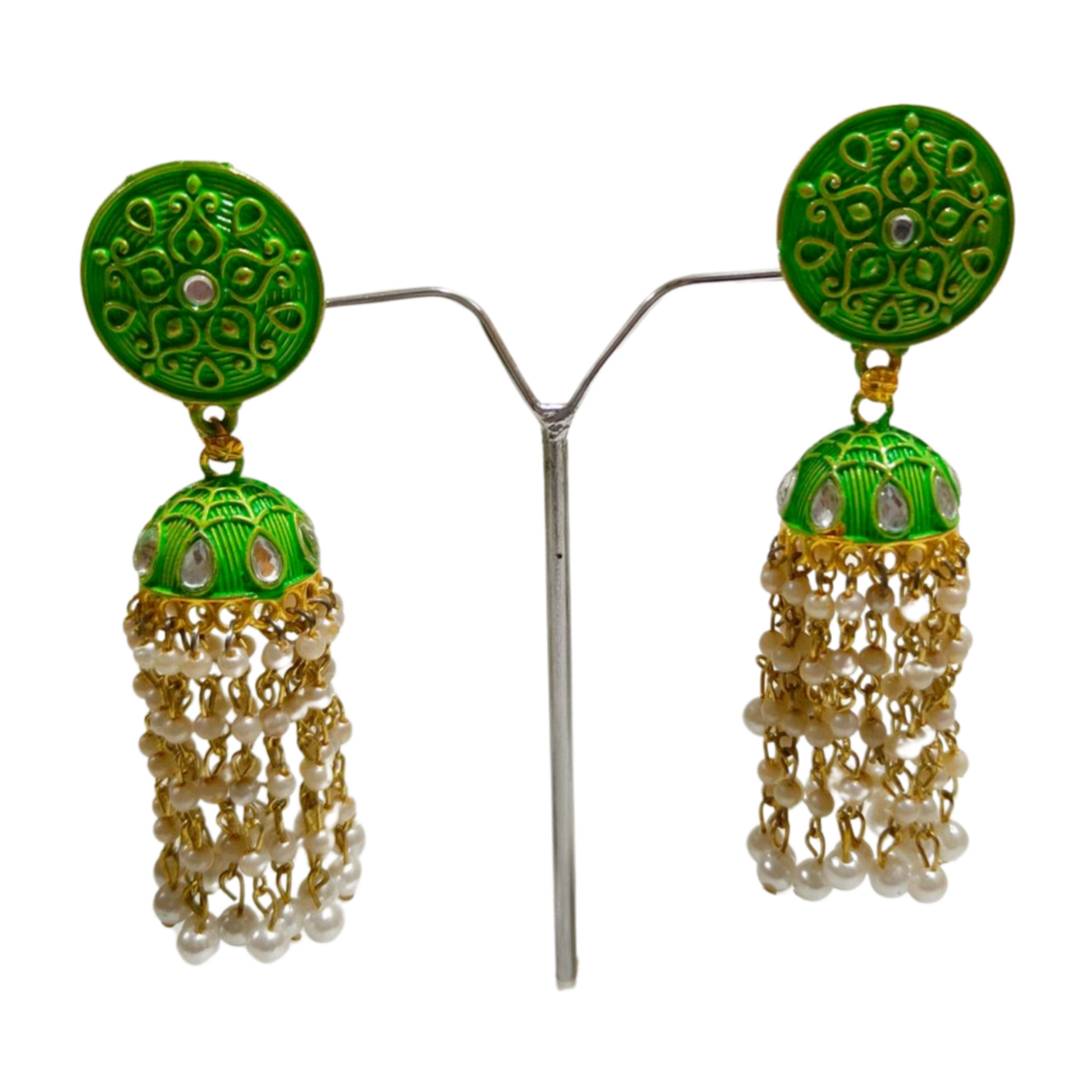 Jhumka Ethenic Wear for Every Festive Occasion [Green Color]